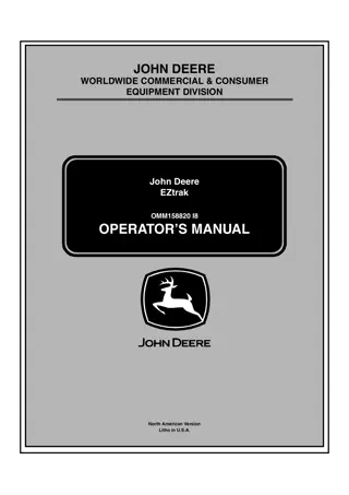 John Deere Z200 Z400 EZtrak Operator’s Manual Instant Download (PIN060001-) (Publication No.OMM158820)