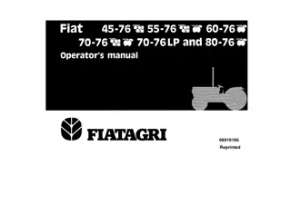 New Holland Fiat 45-76 55-76 60-76 70-76 70-76LP and 80-76 Tractors Operator’s Manual Instant Download (Publication No.06910166)