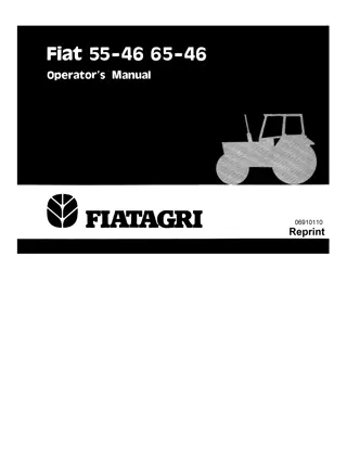 New Holland Fiat 55-46 65-46 Tractors Operator’s Manual Instant Download (Publication No.06910110)