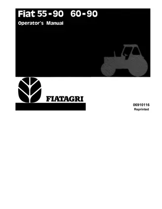 New Holland Fiat 55-90 60-90 Tractors Operator’s Manual Instant Download (Publication No.06910116)