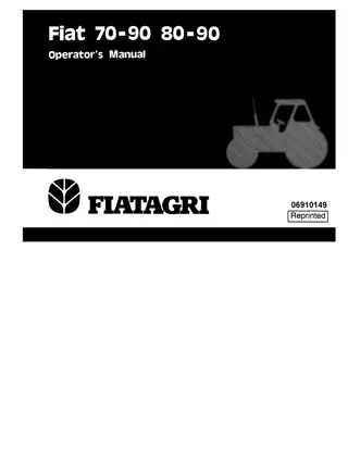 New Holland Fiat 70-90 80-90 Tractors Operator’s Manual Instant Download (Publication No.06910149)