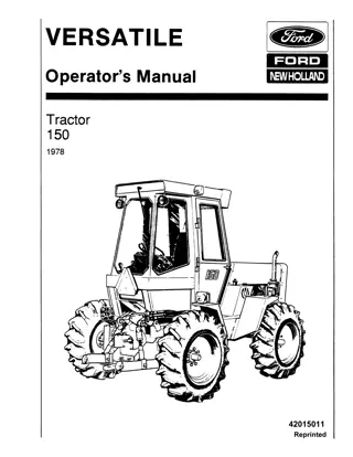 Versatile 150 Tractor Operator’s Manual Instant Download (Publication No.42015011)