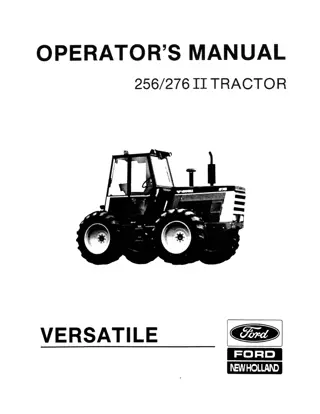 Versatile 256 276 II Tractor Operator’s Manual Instant Download (Publication No.42025620)