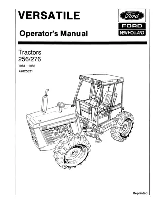 Versatile 256 276 Tractors Operator’s Manual Instant Download (Publication No.42025621)