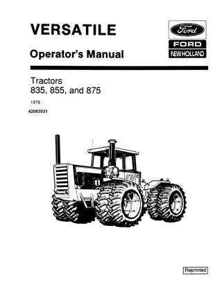 Versatile 835 855 and 875 Tractors Operator’s Manual Instant Download (Publication No.42083531)