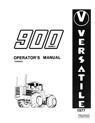 Versatile 900 Series 2 Tractor Operator’s Manual Instant Download (Publication No.42090003)