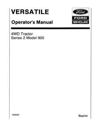 Versatile 900 Series2 4WD Tractor Operator’s Manual Instant Download (Publication No.42090020)