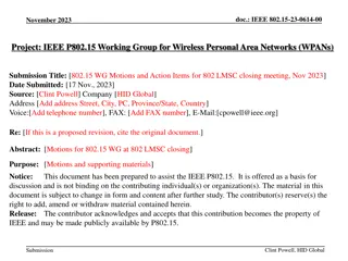 IEEE 802.15 Working Group Motions - November 2023
