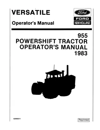 Versatile 955 Powershift Tractor Operator’s Manual Instant Download (Publication No.42095511)