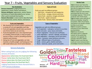 Fruits, Vegetables, and Sensory Evaluation in Food Science