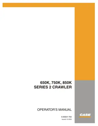 CASE 650K 750K 850K SERIES 2 CRAWLER DOZER Operator Manual Instant Download