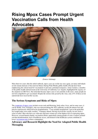 Rising Mpox Cases Prompt Urgent Vaccination Calls from Health Advocates