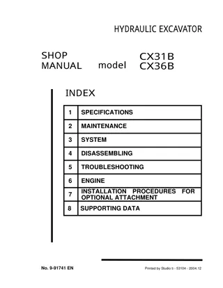 CASE CX31B CX36B MINI EXCAVATOR Service Repair Manual Instant Download