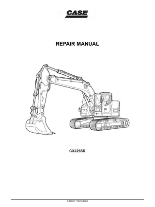 CASE CX225SR CRAWLER EXCAVATOR Service Repair Manual Instant Download