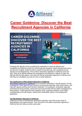 Career Goldmine: Discover the Best Recruitment Agencies in California
