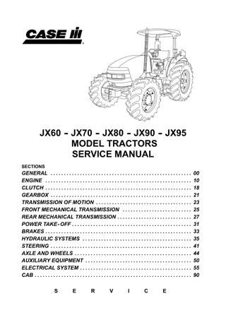 CASE IH JX60 JX70 JX80 JX90 JX95 TRACTOR Service Repair Manual Instant Download