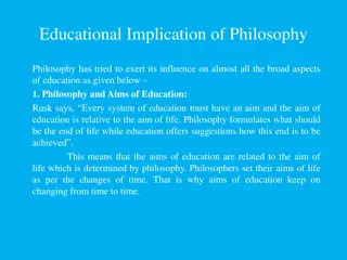 Implications of Philosophy on Education