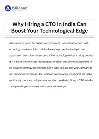 Why Hiring a CTO in India Can Boost Your Technological Edge