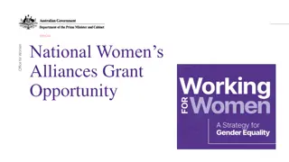 National Women's Alliances Grant Opportunity: Working for Women Strategy