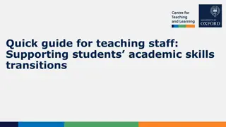 Supporting Students' Academic Skills Development: A Quick Guide for Teaching Staff