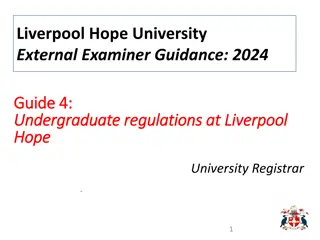 Liverpool Hope University External Examiner Guidance 2024: Curriculum Structure and Progression Rules