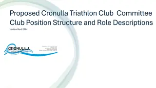 Proposed Cronulla Triathlon Club Committee Position Structure and Role Descriptions