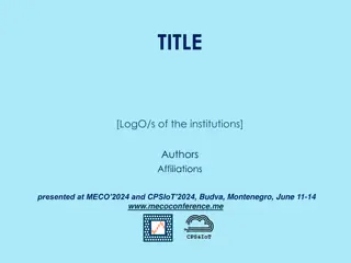 Institutions' Logos and Authors' Affiliations at MECO 2024 and CPSIoT 2024