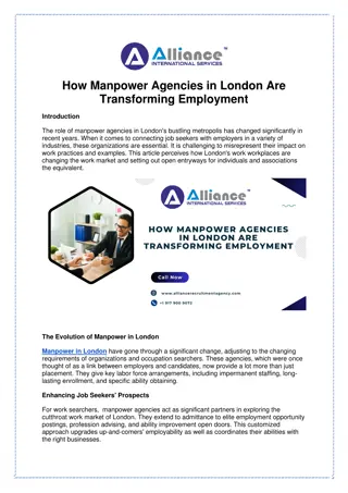 How Manpower Agencies in London Are Transforming Employment