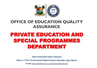 Department of Education Quality Assurance - Overview and Functions