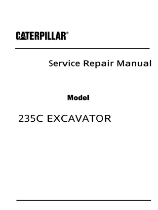 Caterpillar Cat 235C EXCAVATOR (Prefix 5AF) Service Repair Manual Instant Download