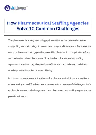 How Pharmaceutical Staffing Agencies Solve 10 Common Challenges