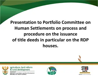 Efficient Issuance of Title Deeds for RDP Houses