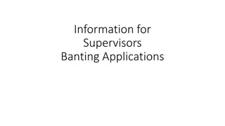 Guidelines for Banting Applications - Supervisors' Insights