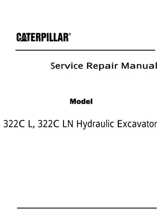 Caterpillar Cat 322C L, 322C LN Hydraulic Excavator (Prefix MAR) Service Repair Manual Instant Download