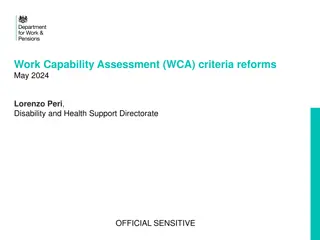Work Capability Assessment (WCA) Criteria Reforms May 2024