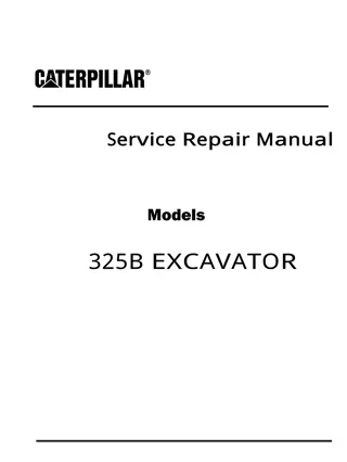 Caterpillar Cat 325B EXCAVATOR (Prefix 8GM) Service Repair Manual Instant Download