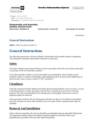 Caterpillar Cat 641 641B WHEEL SCRAPER (Prefix 42M) Service Repair Manual Instant Download (42M00001 and up)