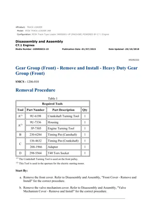 Caterpillar Cat 953K Track-Type Loader (Prefix JNR) Service Repair Manual Instant Download (JNR00001 and up)