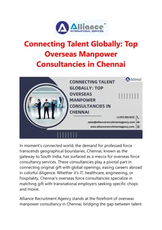 Connecting Talent Globally: Top Overseas Manpower Consultancies in Chennai