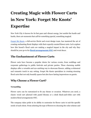 Creating Magic with Flower Carts in New York_ Forget Me Knots' Expertise