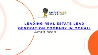 Leading real estate lead generation company in Mohali  Amrit web................