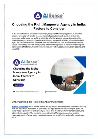 Choosing the Right Manpower Agency in India Factors to Consider