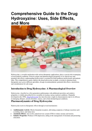 Comprehensive Guide to the Drug Hydroxyzine
