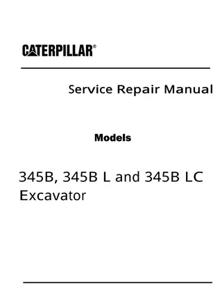 Caterpillar Cat 345B Excavator (Prefix BFG) Service Repair Manual Instant Download