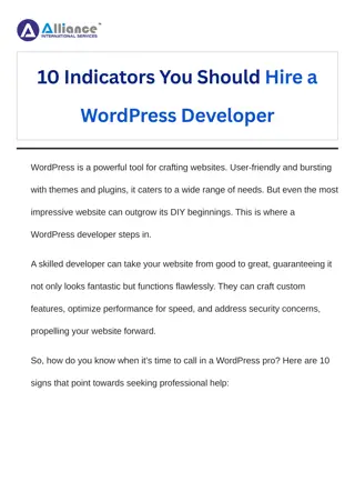 10 Indicators You Should Hire a WordPress Developer