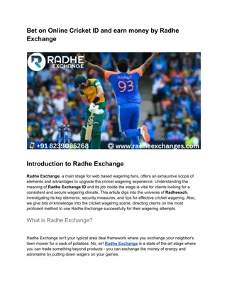 Bet on Online Cricket ID and earn money by Radhe Exchange