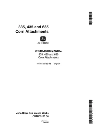 John Deere 335 Corn Attachments Operator’s Manual Instant Download (Publication No.OMN159163)