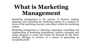 Marketing Management: Key Concepts and Features