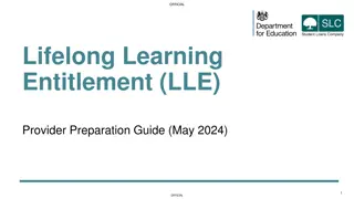 Lifelong Learning Entitlement (LLE) Provider Preparation Guide Overview