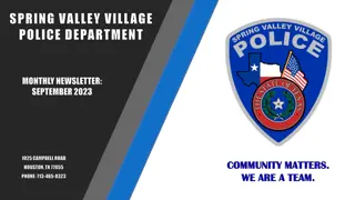 Spring Valley Village Police Department Monthly Newsletter - September 2023